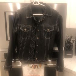 Leather Jacket W White Trim