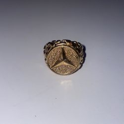 Men’s Gold Plated Mercedes Benz Ring 
