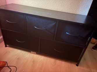 All black wood dresser