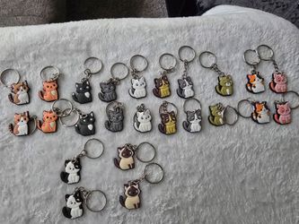 Cute Cat PVC Keychains