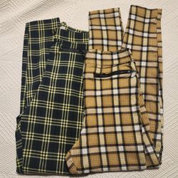 Urban Outfitters Women’s Plaid Ankle Pants, High Waisted, Size 4 