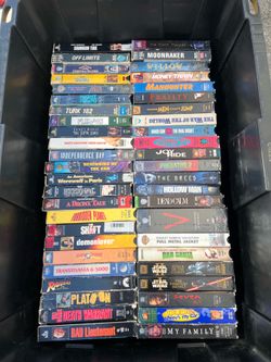 Tub full of vhs movies
