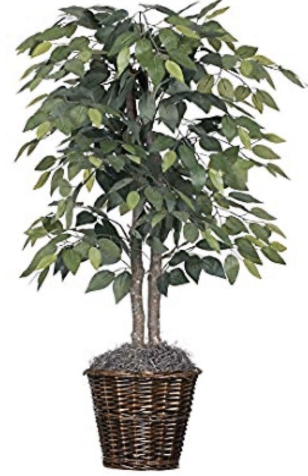 Artificial Natural Ficus Bush with Dark Green Leaves in Artificial Plant Ficus with Basket BRAND NEW 4 feet Beautiful Fake Plant