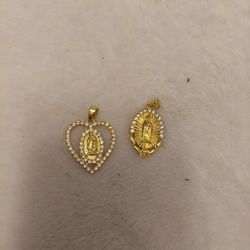 2 Gold Filled Pendent With C.z Diamonds New!