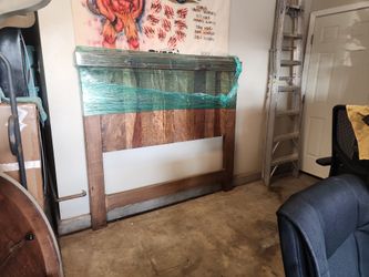 Solid Wood Full Size Headboard & Wood Rails Originally Purchased For 1100