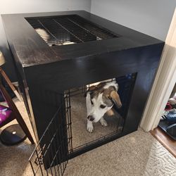 Large Custom Dog Crate - Wood And Metal