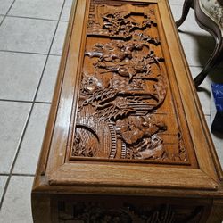 Mid Century Oriental Heacely Hand Craft  Table 