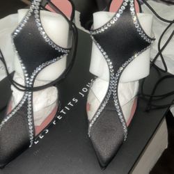 Black Virgo Crystal Pumps By LES PETITS JOUEURS