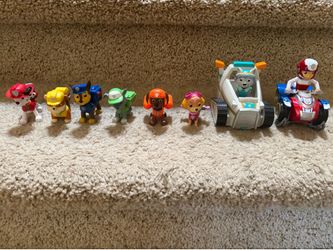 Paw Patrol Figures with extendable backpacks Ryder with Bike