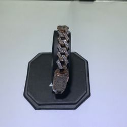 10kt Gold Multi Color Cuban Bracelet 45.2 DWT
