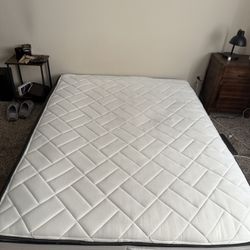 Queen low bed frame and mattress 