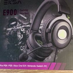 New EKSA E900 Headset with Microphone for PC, PS4,PS5, Xbox - Detachable Noise Canceling Mic, 3D Surround Sound, Wired Headphone for Gaming, Computer,