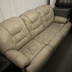 Leather Sleeper Sofa with New Mattress 