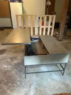 West Elm Gray Pop-up Coffee Table w/ Storage