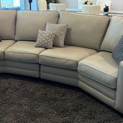 Luxury curved sofa by Bassett Furniture