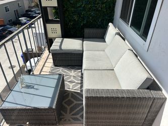 Patio couch and coffee table