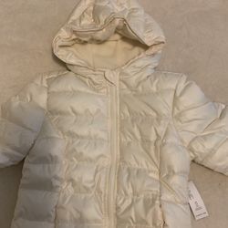 Girl White Puffer Winter Jacket Old Navy $13