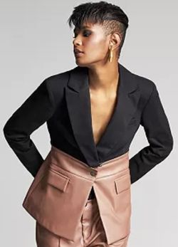 New Cloth & Faux Leather Jacket