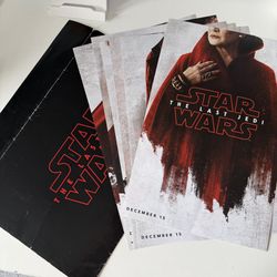 Disney Store Star Wars Force Friday Posters The Last Jedi Mini Posters Pack RARE