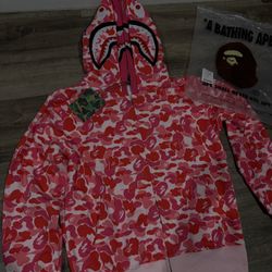 Hot pink Double hoodie BAPE SWEATER