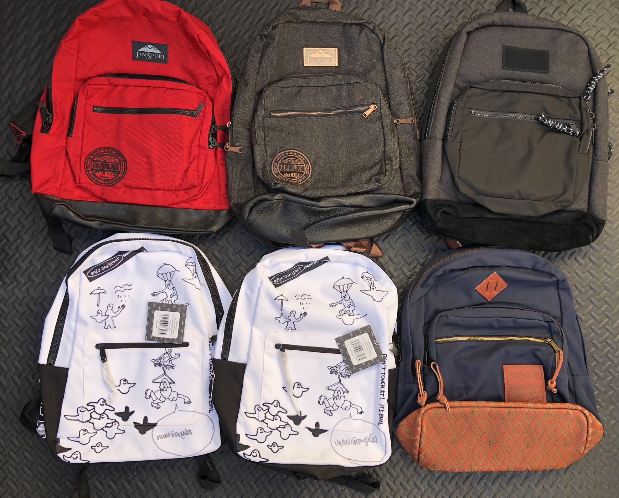 Jansport backpack really cool rare style backpacks sample models Skip Yowell. $60 each firm
