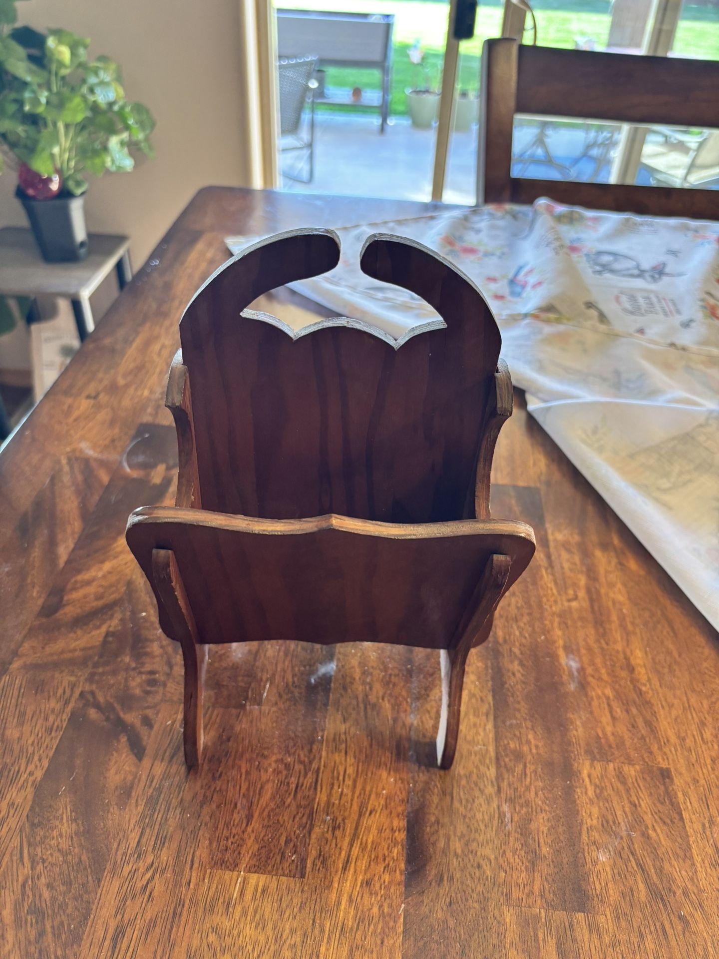 Doll size wood magazine rack