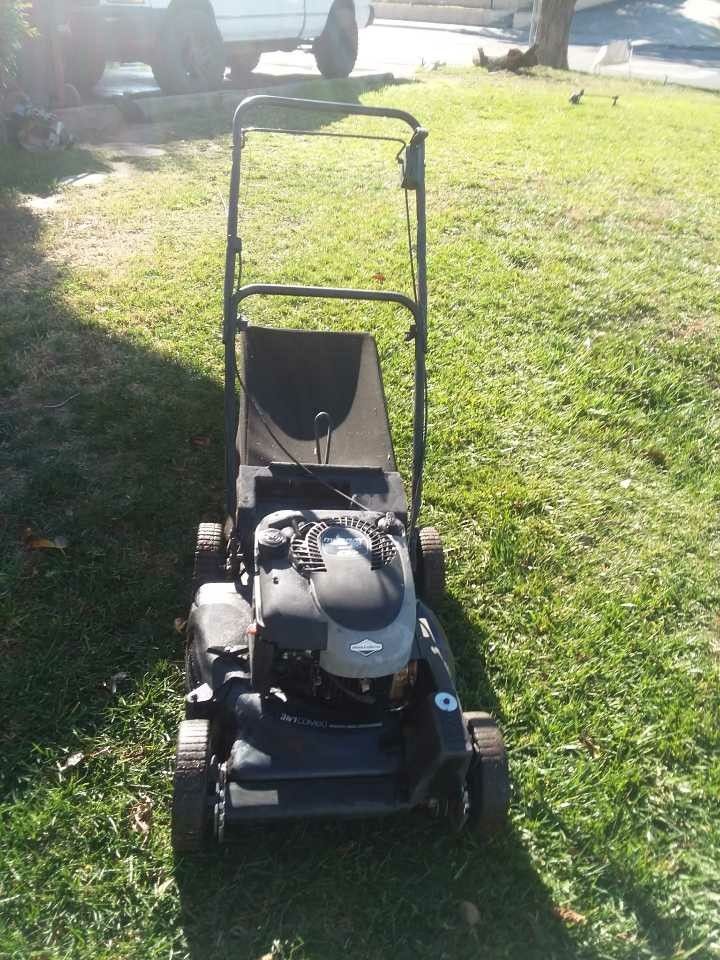 Lawn mower self propelled with bag