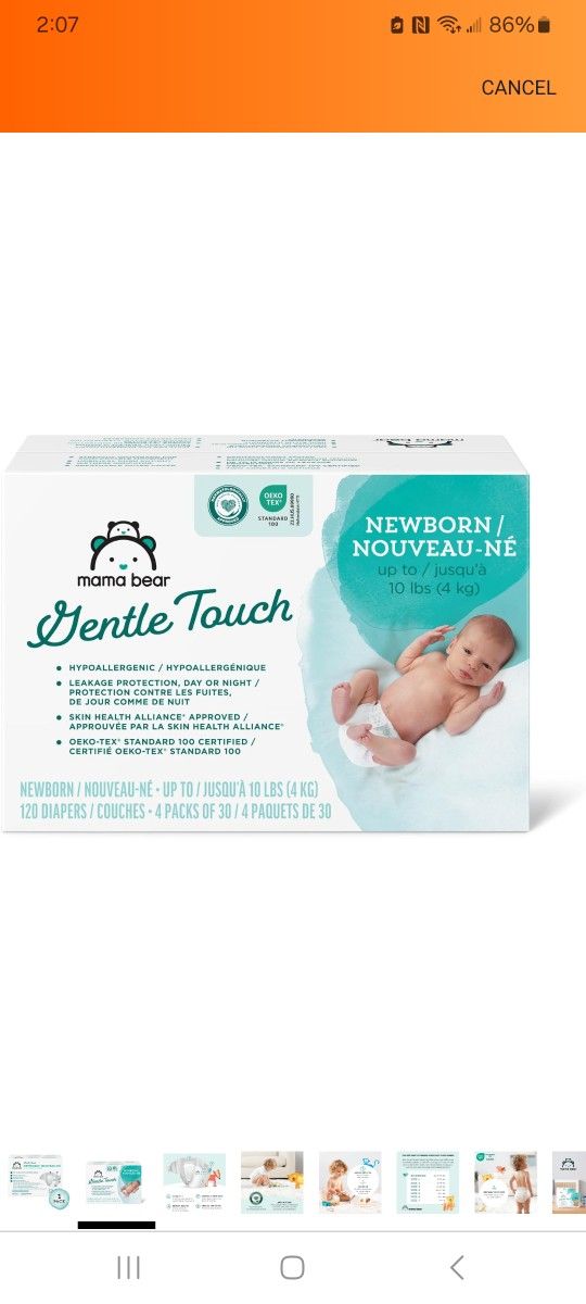 Newborn Diapers Mama Bear 120 Count