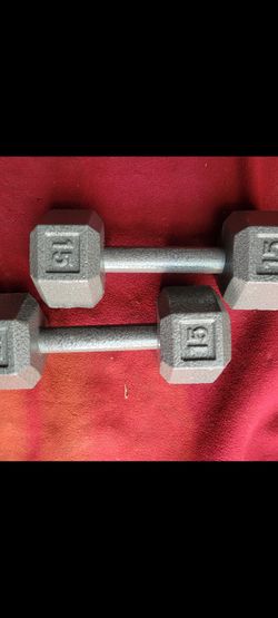 SETS OF 15LB HEXHEAD DUMBBELLS TOTAL 30LBs
11525 S HALSTED/7111.S WESTERN
30$ CASH ONLY AS IS