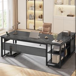 Brand New Large 71 Inch Desks With Shelves And Cabinets