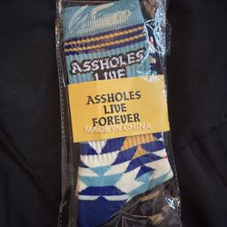 Assholes Live Forever ALF blue socks
