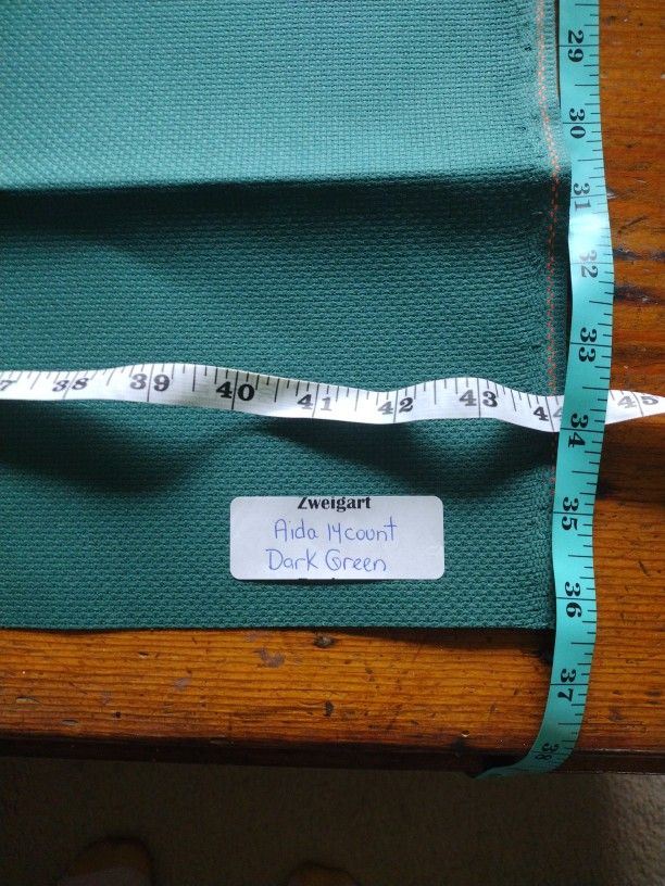 Zweigart 14ct Dark Green Aida, 1 Yard, 36inx43in