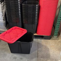 🔥 Costco 12 Gallon Storage Bins w/ Lid – Heavy Duty Black & Red – $5 Each (Bulk) 🔥