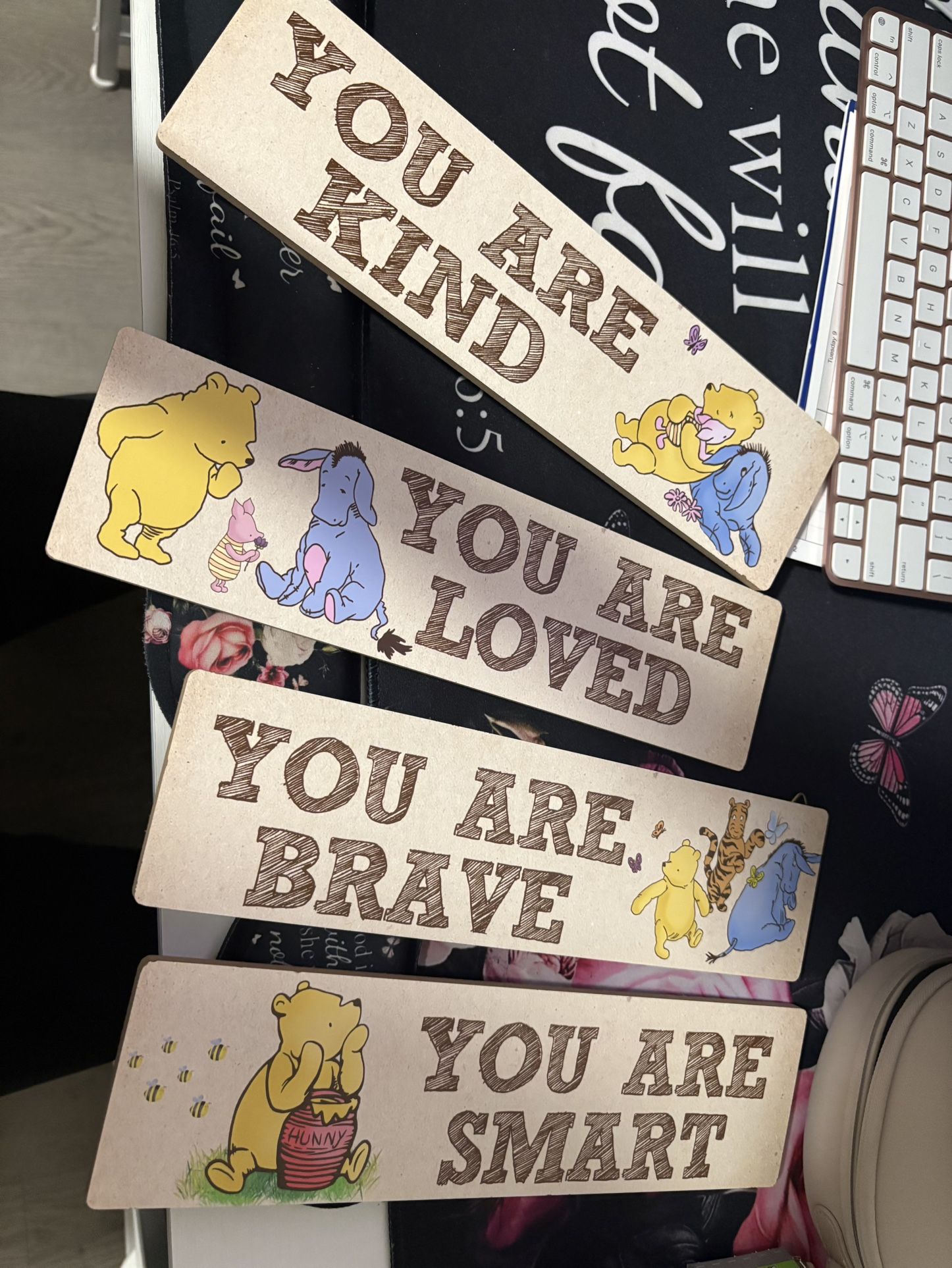 Winnie the Pooh Inspirational Wood Signs - Set of 4