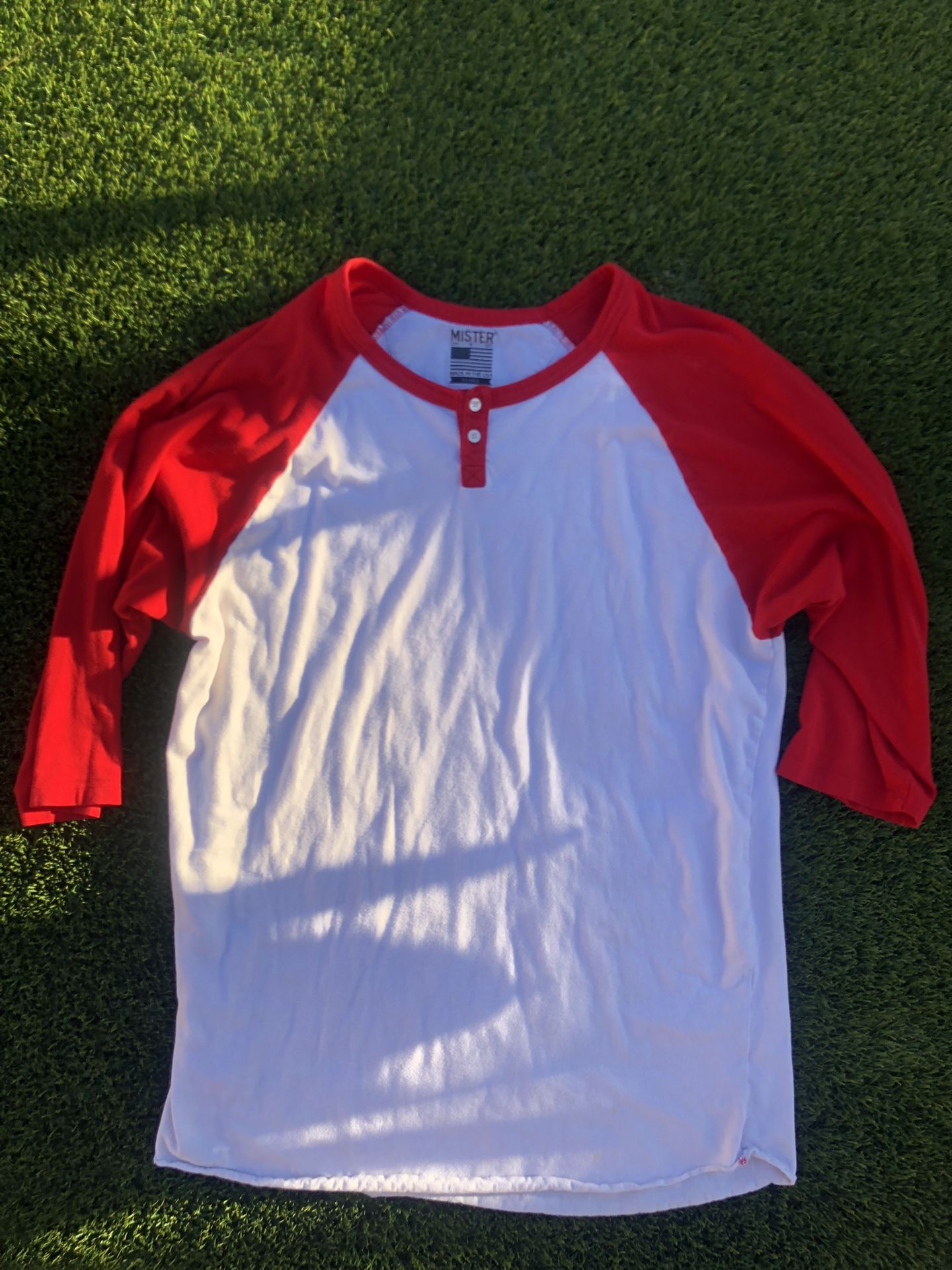 Mister Baseball Red And White T Shirt Men’s Size XL Made In USA