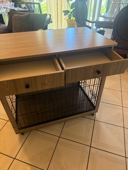 Dog Crate Furniture Console with Drawers