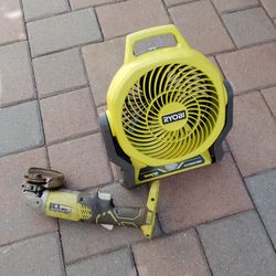 Roby fan and grinder with a battery 18 volt