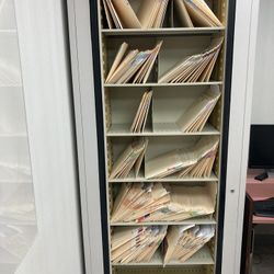 Rare rosewood revolving file cabinet 