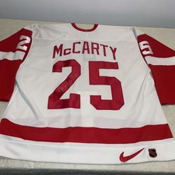 Nwt Authentic Auto Darren McCarty Nike Detroit Red Wings Jersey Men 56 Sewn Mic