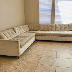 Joybird Eliot Chenille Sectional Sleeper | Royale Sand — Originally $6,300
