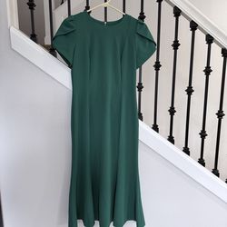Calvin Klein Deep Emerald Green Midi Dress Size 6