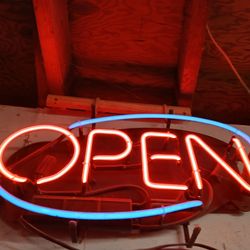 Vintage neon open sign