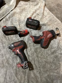 Milwaukee Impact Drill And Mini Hack Zall With Bats