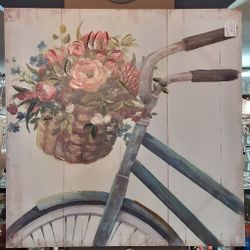 Floral Basket On Bike Painting- Located In Shelton 