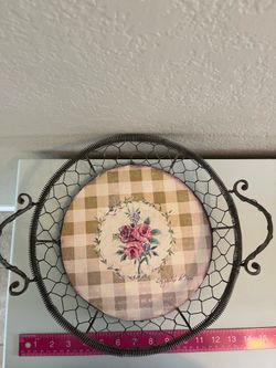 Metal Floral Basket Decor
