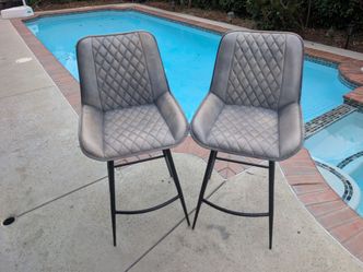 Quilted Leather bar stools vintage chairs