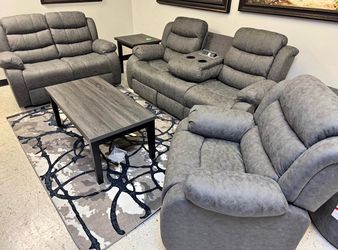 BRAND NEW THREE PIECE RECLINING SOFA, LOVESEAT WITH RECLINER, INCLUDING FREE DELIVERY PAY UPON ARRIVAL
