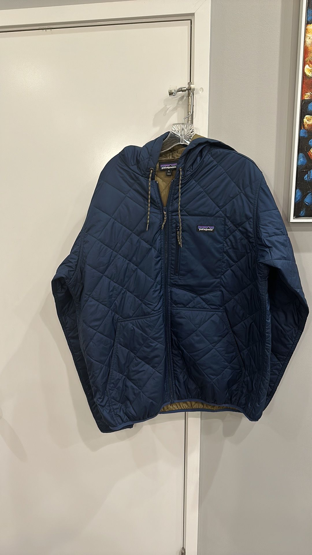 Blue Patagonia diamond Quilted Bomber Jacket - XL