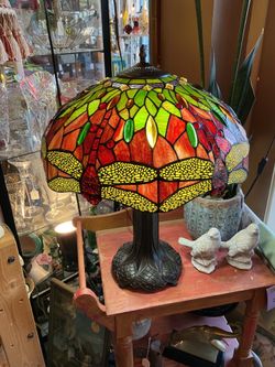 Dragonfly Stained Glass Table lamp-New- Located in Shelton