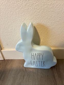 Rae Dunn happy Easter blue figurine